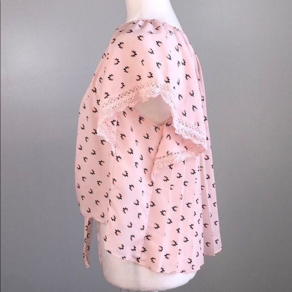 VICTORIA'S SECRET Pink Floral Pleated Back Top - XS - Picture 2 of 8